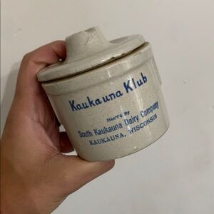 Vintage Kaukauna Klub Stoneware Cheese Crock